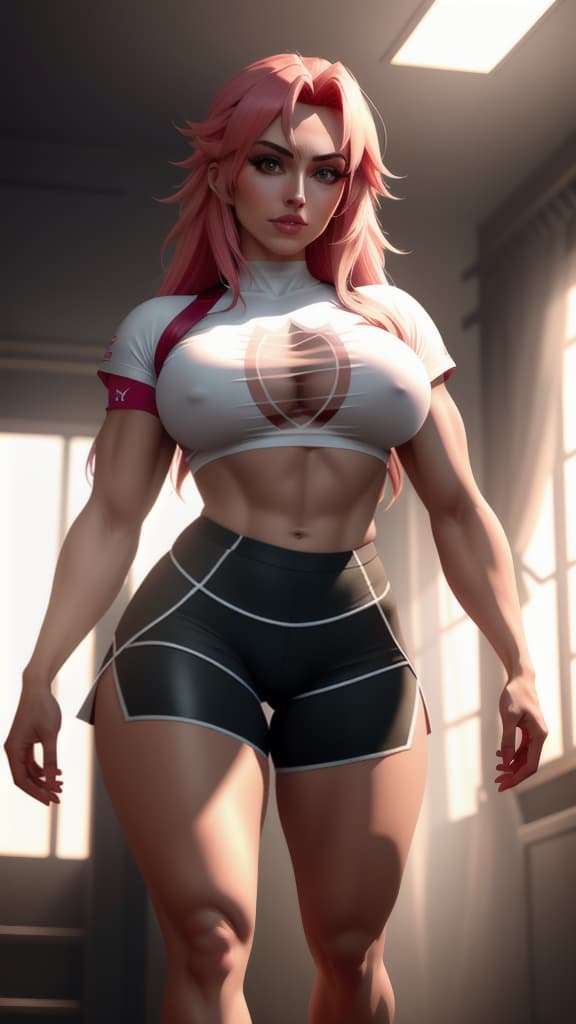  astolfo as wearing cropped t-shirt and showing big bulge over from below shot hyperrealistic, full body, detailed clothing, highly detailed, cinematic lighting, stunningly beautiful, intricate, sharp focus, f/1. 8, 85mm, (centered image composition), (professionally color graded), ((bright soft diffused light)), volumetric fog, trending on instagram, trending on tumblr, HDR 4K, 8K