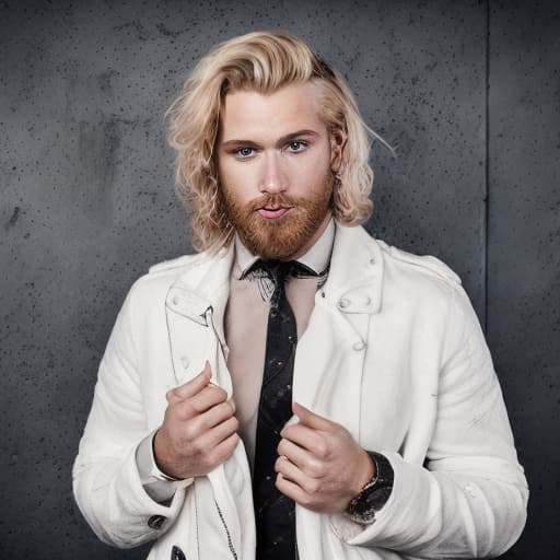 portrait+ style all elite wrestling queer blonde hunk dude face