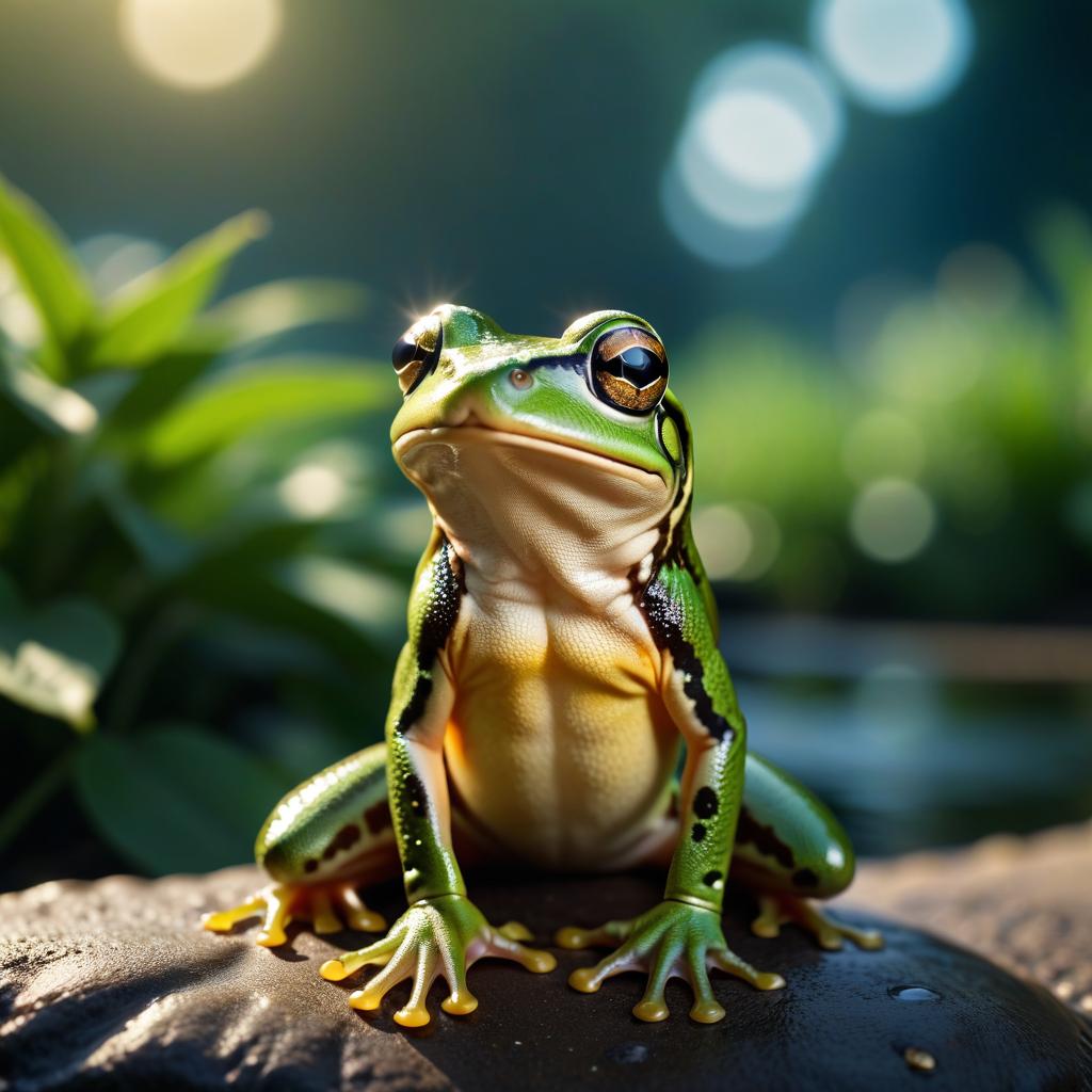  cinematic photo frog as wensday . 35mm photograph, film, bokeh, professional, 4k, highly detailed, civitai