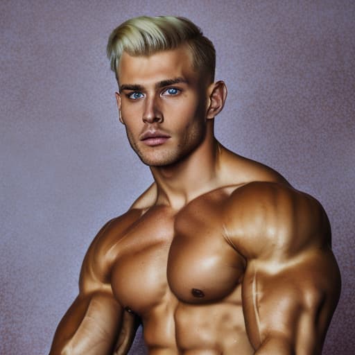 portrait+ style Russian LGBT queer fitness model blonde hunk dude face