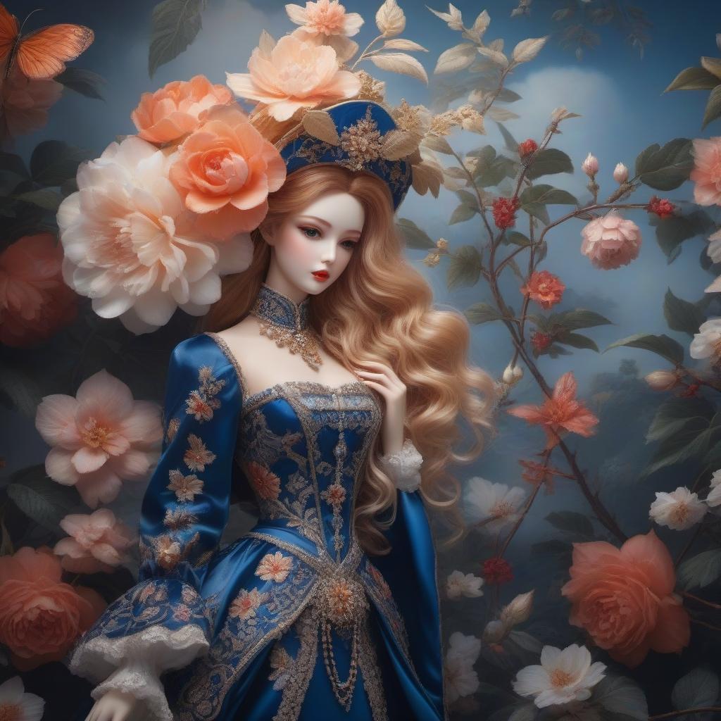  Still life with a beautiful porcelain doll; painting, gouache. hyperrealistic, full body, detailed clothing, highly detailed, cinematic lighting, stunningly beautiful, intricate, sharp focus, f/1. 8, 85mm, (centered image composition), (professionally color graded), ((bright soft diffused light)), volumetric fog, trending on instagram, trending on tumblr, HDR 4K, 8K