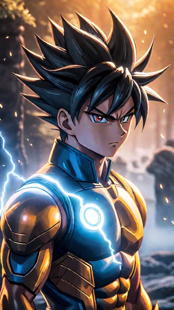  anime art: saiyans' zenkai boost biology's powerup through near death experience, cells regenerate, enhancing strength. hyperrealistic, full body, detailed clothing, highly detailed, cinematic lighting, stunningly beautiful, intricate, sharp focus, f/1. 8, 85mm, (centered image composition), (professionally color graded), ((bright soft diffused light)), volumetric fog, trending on instagram, trending on tumblr, HDR 4K, 8K