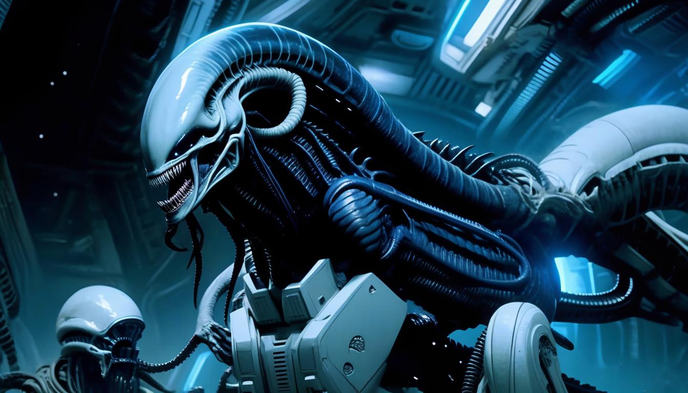  xenomorph, monster, space, realism, horror, bio, mechanics, ancient egypt