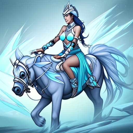  Ice lady warrior with Kagaroo riding both TANK