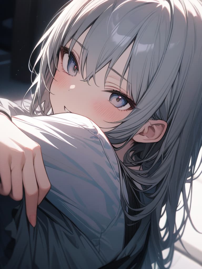  cute, subculture, gray hair, moe sleeve, odd eye, masterpiece, best quality,8k,ultra detailed,high resolution,an extremely delicate and beautiful,hyper detail