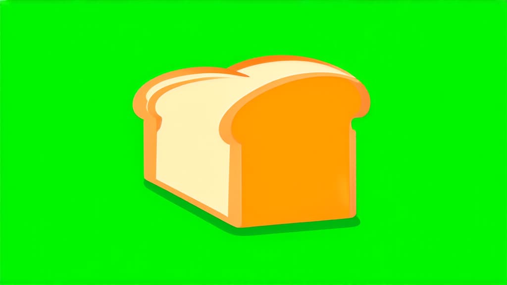  flat illustration, flaticon, (illustration:1.15), slice of bread on a green background ar 16:9, [cory loftis, strobist, pascal campion :: 0.2]