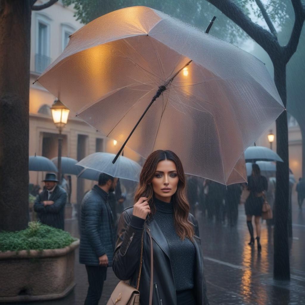  Rain in Rome, beautiful deserted urban landscape hyperrealistic, full body, detailed clothing, highly detailed, cinematic lighting, stunningly beautiful, intricate, sharp focus, f/1. 8, 85mm, (centered image composition), (professionally color graded), ((bright soft diffused light)), volumetric fog, trending on instagram, trending on tumblr, HDR 4K, 8K