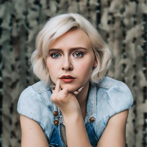 portrait+ style Russian lesbian queer comedy actress blonde female face