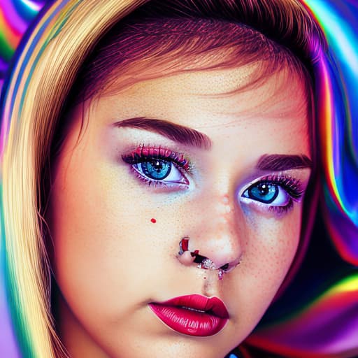 portrait+ style Russian LGBT queer Tiktok personality blonde female face