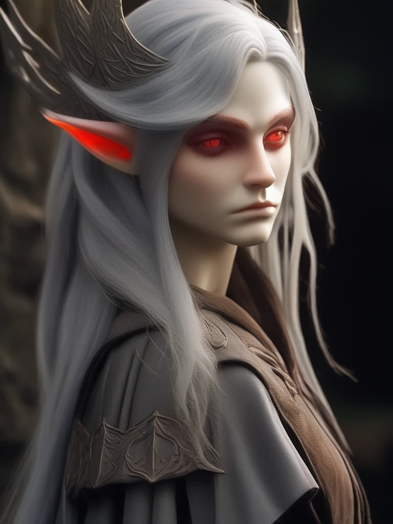  masterpiece,(((solo))),((( a slender male))),long delicate silvery white hair,elf ears,delicate red eye color,anger,fury,tears of blood,vindictiveness,lamentation,high quality,16k