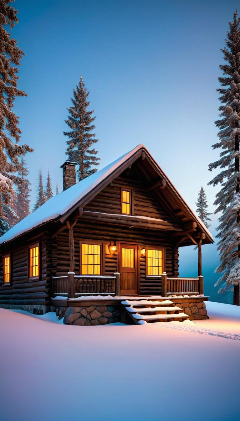  professional 3d model of wood cabin in snowy area with mountain . rendered with octane, the model is highly detailed,dramatic lighting. hyperrealistic, full body, detailed clothing, highly detailed, cinematic lighting, stunningly beautiful, intricate, sharp focus, f/1. 8, 85mm, (centered image composition), (professionally color graded), ((bright soft diffused light)), volumetric fog, trending on instagram, trending on tumblr, HDR 4K, 8K