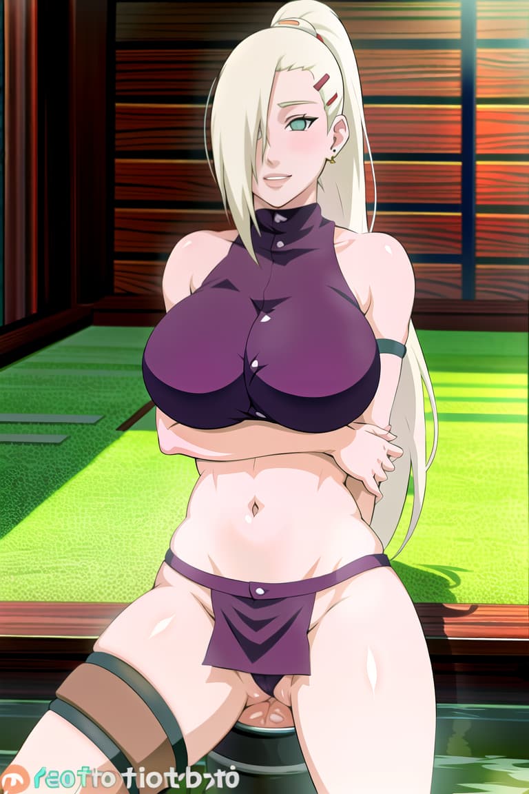  (yamanaka ino:1.2), hair down,(masterpiece, best quality:1.2), illustration, absurdres, highres, extremely detailed,bathtub,breast grab,looking at breasts,pussy,grab on own thigh grab on another's thigh grab on own pussy grab on another's penis/testicles