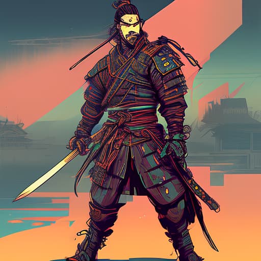 nvinkpunk samurai with sword