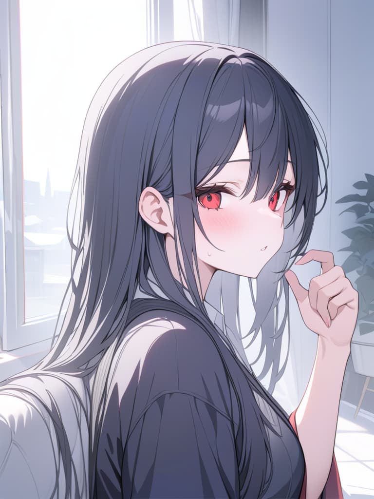  black hair, long hair, red eye, red inside, masterpiece, best quality,8k,ultra detailed,high resolution,an extremely delicate and beautiful,hyper detail