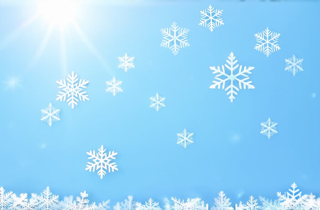  snowflakes flying on a light blue background, shimmering from the sun's glare ar 3:2 {prompt}, maximum details