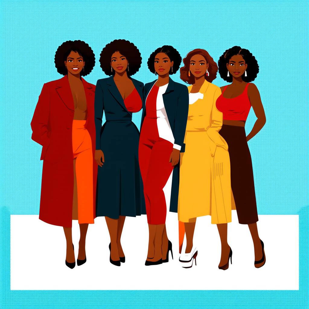  flat illustration, flaticon, (illustration:1.15), group of women. sisterhood concept. illustrations of 6 women with different skin colors who stand next to each other. flat vector on white background, [cory loftis, strobist, pascal campion :: 0.2]