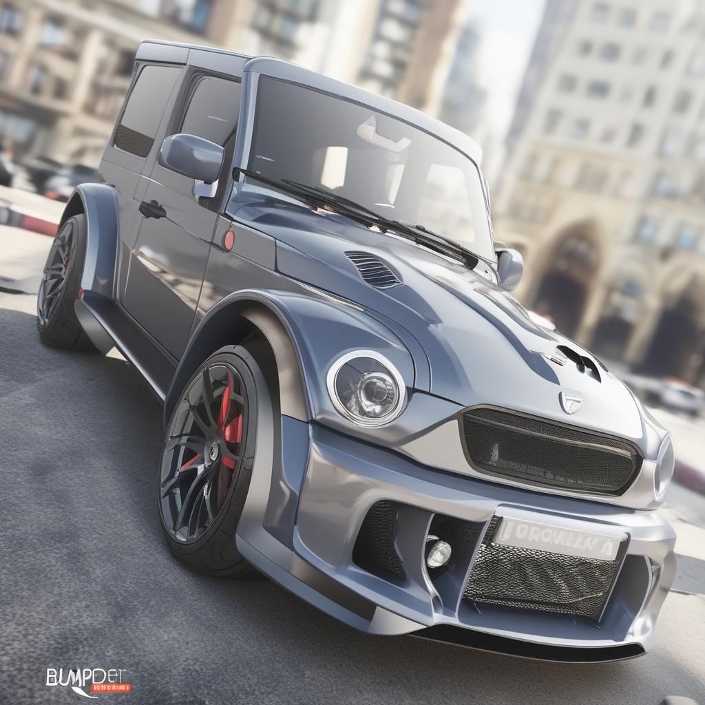  create image of car, similar to image, wide body kit, extended bumpers, unreal render, realistic