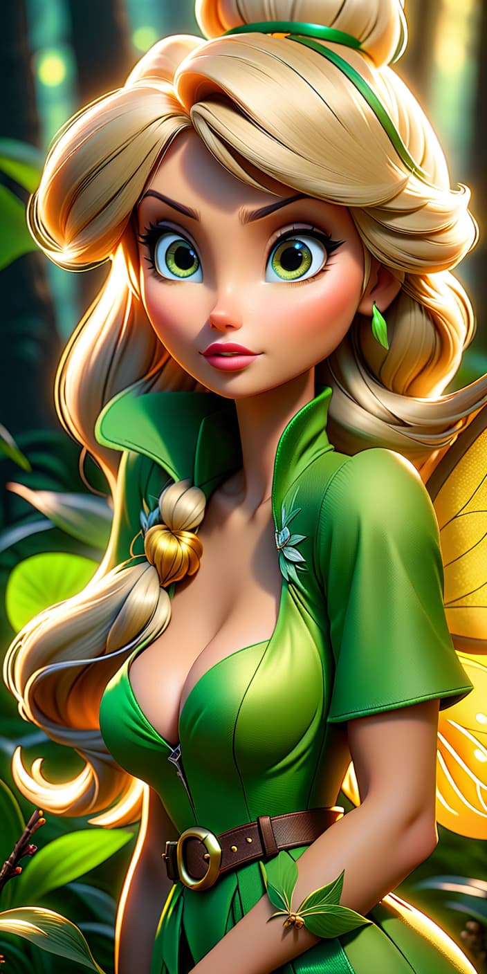  concept art tinker bell, , cartoon, . digital artwork, ilrative, painterly, matte painting, highly detailed hyperrealistic, full body, detailed clothing, highly detailed, cinematic lighting, stunningly beautiful, intricate, sharp focus, f/1. 8, 85mm, (centered image composition), (professionally color graded), ((bright soft diffused light)), volumetric fog, trending on instagram, trending on tumblr, HDR 4K, 8K