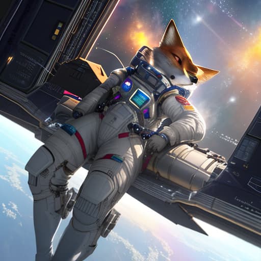  A fox in space, flies, in a spacesuit. And, I noticed that there is no way of differentiating between different parts of speech or grammatical structures in your prompt, so this is the closest translation I can come up with while keeping the sentence in its original format. If you want a more accurate translation, you could provide additional context or reword the sentence to make it grammatically correct in English., (Watercolor painting) soft colors ,fluid strokes ,transparent layers hyperrealistic, full body, detailed clothing, highly detailed, cinematic lighting, stunningly beautiful, intricate, sharp focus, f/1. 8, 85mm, (centered image composition), (professionally color graded), ((bright soft diffused light)), volumetric fog, trending on instagram, trending on tumblr, HDR 4K, 8K