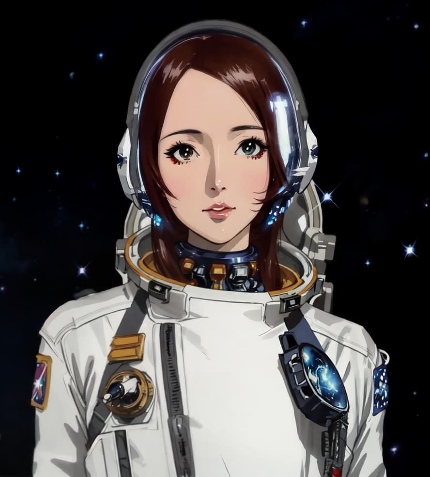  anime style, astronaut in space, fully detailed outer space background with stars, galaxies, nebulae, vibrant colors, wearing detailed space suit, cosmic scene, highly detailed spacesuit, complete space environment, clothing replace, space suit hyperrealistic, full body, detailed clothing, highly detailed, cinematic lighting, stunningly beautiful, intricate, sharp focus, f/1. 8, 85mm, (centered image composition), (professionally color graded), ((bright soft diffused light)), volumetric fog, trending on instagram, trending on tumblr, HDR 4K, 8K