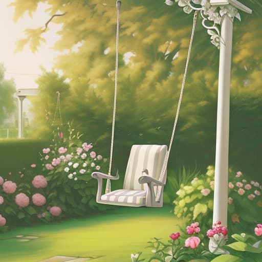  Garden with swing in the middle