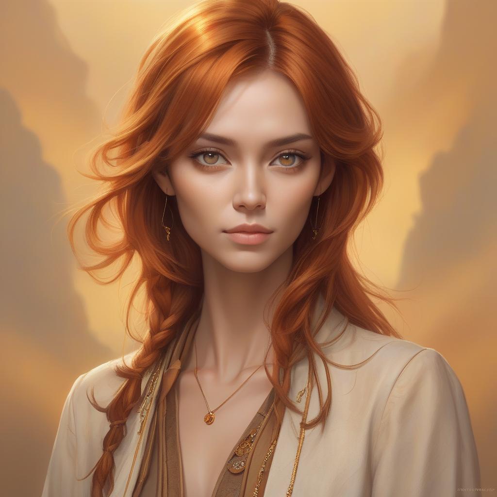  <mymodel>a woman portrait in midjourney style, amber head