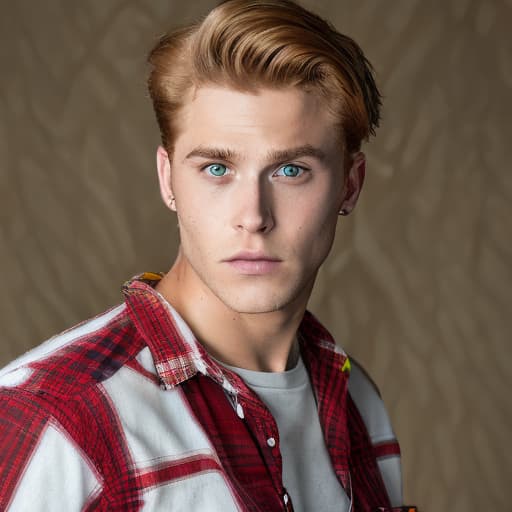 portrait+ style Riverdale actor queer blonde hunk dude face