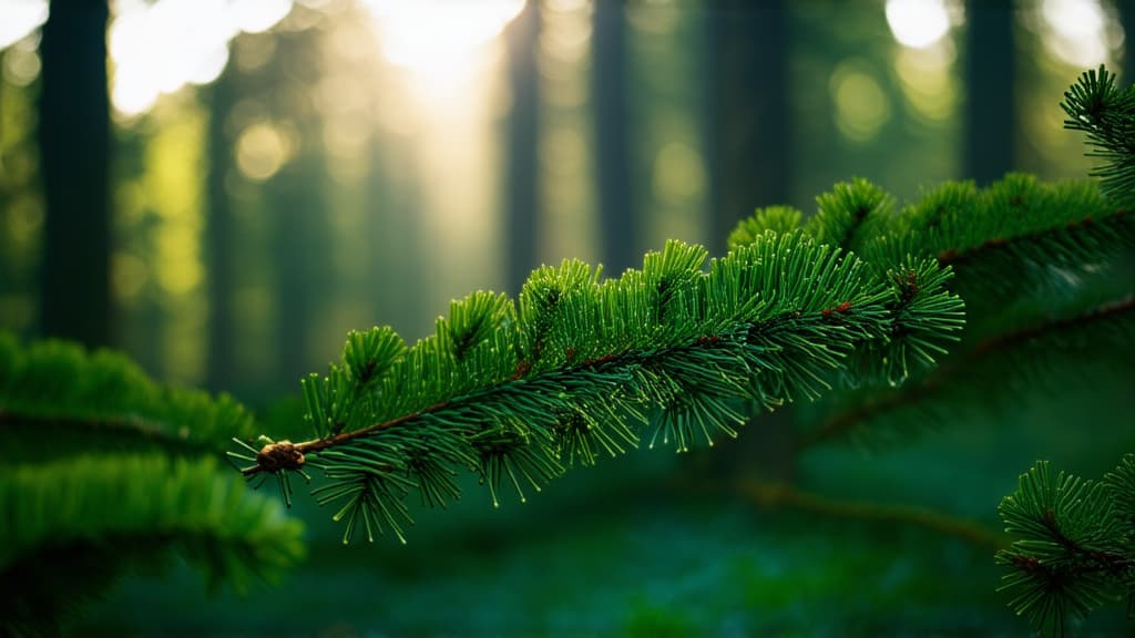  cinematic film style, spruce branches in the forest, bokeh, foreground in focus, background blurry, soft light ar 16:9, shallow depth of field, vignette, maximum details, high budget hollywood movie, bokeh, cinemascope, moody, epic, gorgeous, sun rays and shadows on furniture and surfaces, flattering light, raw photo, photography, photorealistic, 8k resolution, f1.4, sharpened focus, sharp focus