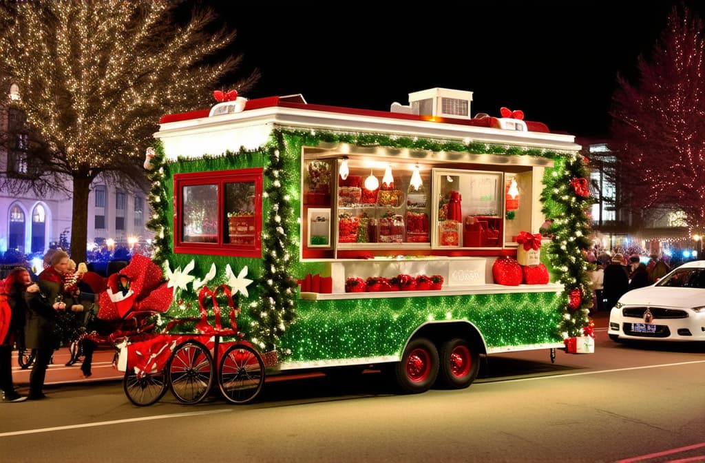  christmas food truck at city festival ar 3:2 {prompt}, maximum details