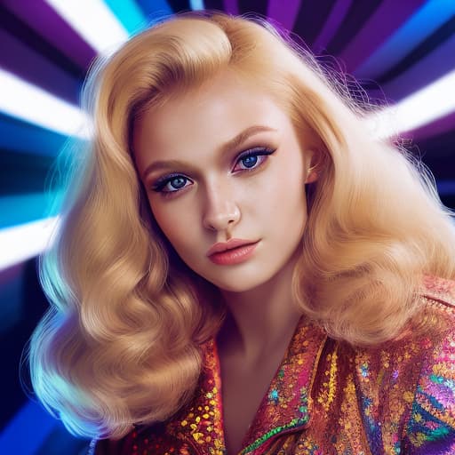 portrait+ style Russian LGBT queer singer blonde female face