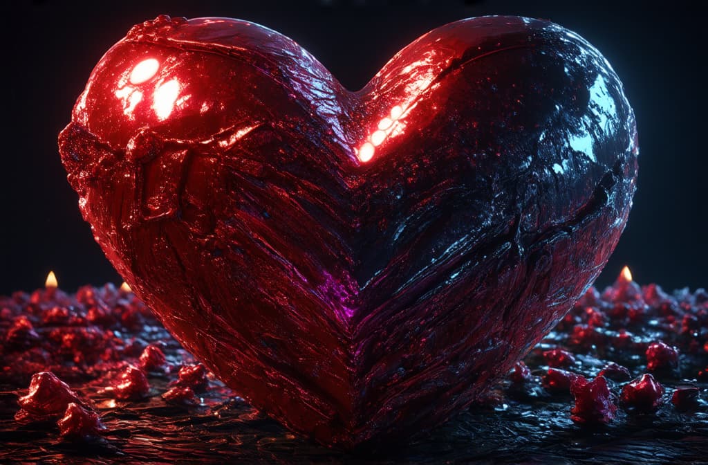  epic realistic, hyperdetailed, (cycles render:1.3), caustics, (glossy:0.58), (artstation:0.82),celebrating valentine's day in dark theme ar 3:2