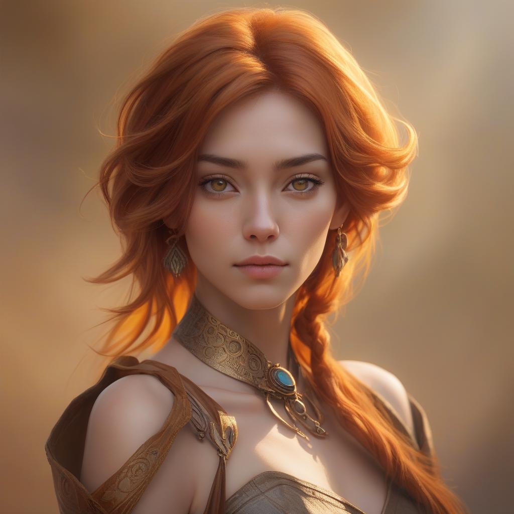  <mymodel>a woman portrait in midjourney style, amber head