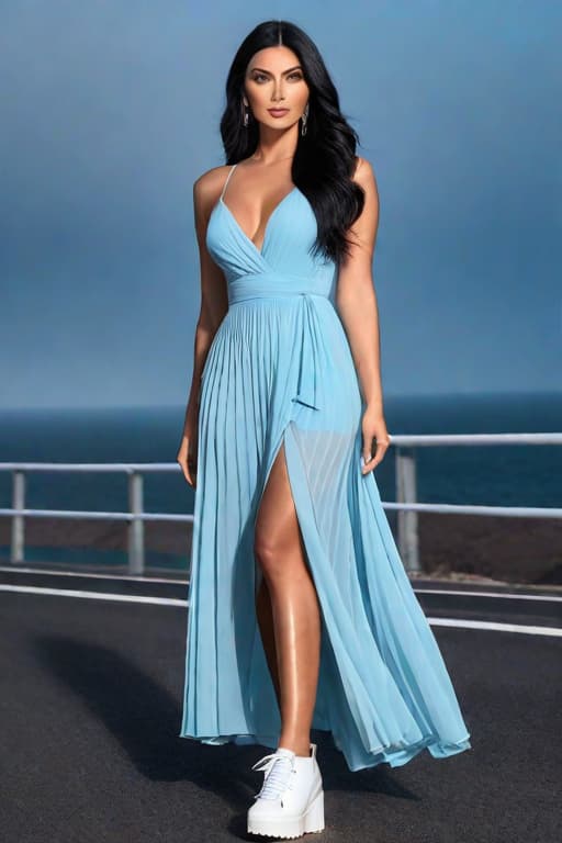  ,,Full Body, (2 old:1.1), (slim body:1.2), huge s, large , blue eyes, black hair, elegant, approachable style, long dress, modern pop culture flair, kawaii, extrovert, singing, traveling, dancing, realistic hyperrealistic, full body, detailed clothing, highly detailed, cinematic lighting, stunningly beautiful, intricate, sharp focus, f/1. 8, 85mm, (centered image composition), (professionally color graded), ((bright soft diffused light)), volumetric fog, trending on instagram, trending on tumblr, HDR 4K, 8K