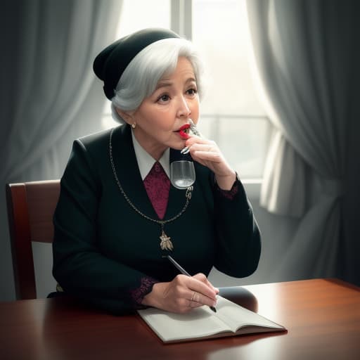  little old lady swallowing a fly, High quality, High resolution, highly detailed, cinematic lighting, intricate, sharp focus, (centered image composition), (professionally color graded), ((bright soft diffused light)), volumetric fog, trending on instagram, HDR 4K, 8K