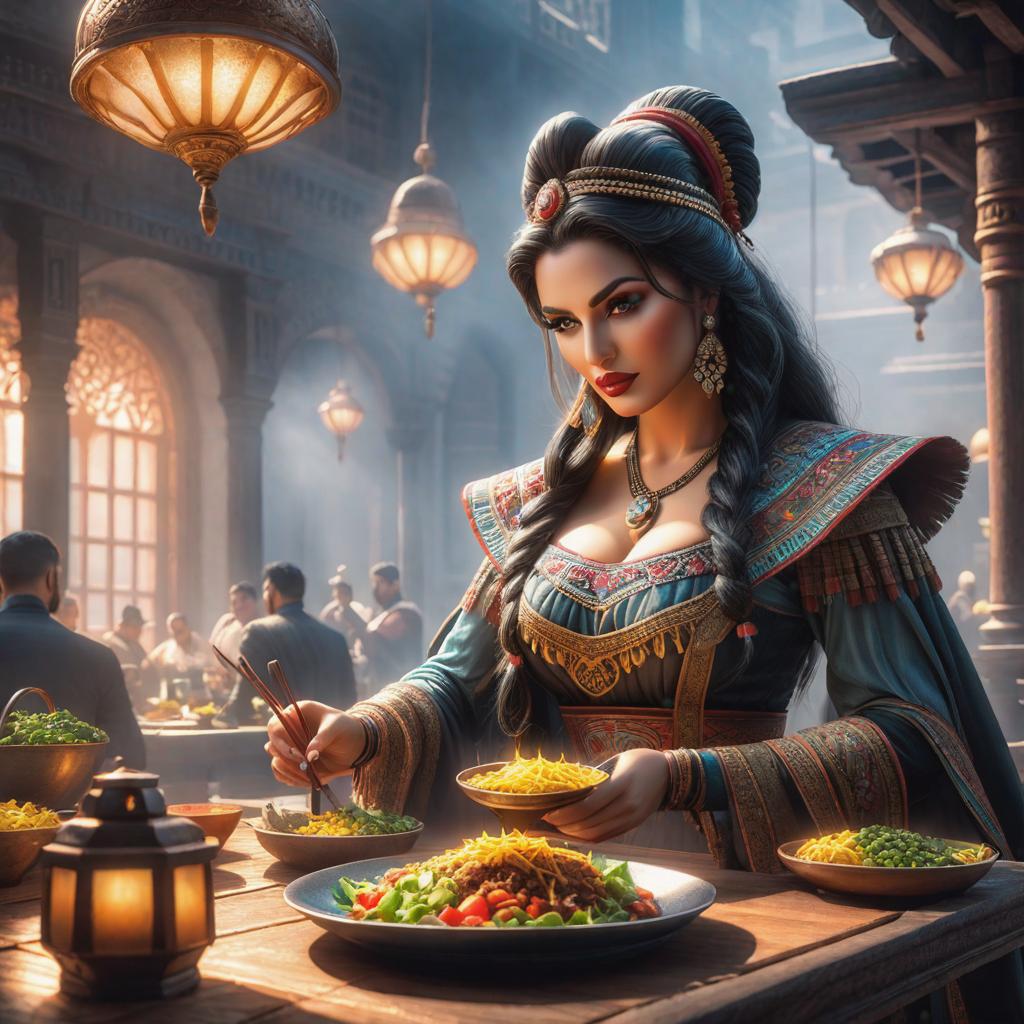  photo illustration of "mexican dinner" , in the art style of kev walker in hand drawn pencil fantasy art style this if for a magic of the gathering card hyperrealistic, full body, detailed clothing, highly detailed, cinematic lighting, stunningly beautiful, intricate, sharp focus, f/1. 8, 85mm, (centered image composition), (professionally color graded), ((bright soft diffused light)), volumetric fog, trending on instagram, trending on tumblr, HDR 4K, 8K