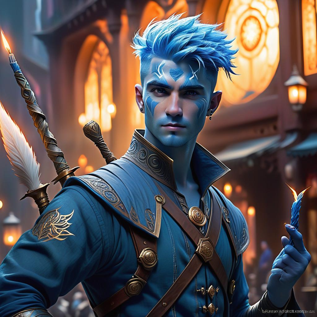  ethereal fantasy concept art of genazi air, man, bristles on the face, rough facial features, scar on the face, short hairstyle, blue hair, air magician, sorcerer, all body, 8k,hdr, masterpiece, hyperrealisme, extreme detalied, . magnificent, celestial, ethereal, painterly, epic, majestic, magical, fantasy art, cover art, dreamy, perfecteyes, hkmagic