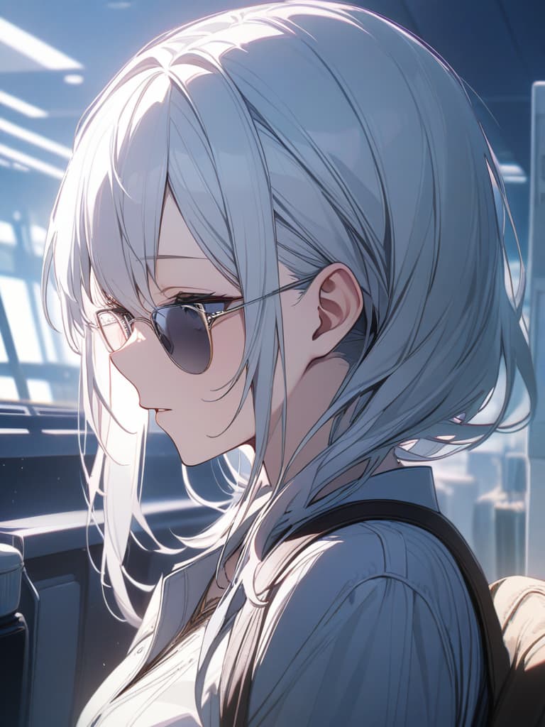  sunglasses, white hair, male, masterpiece, best quality,8k,ultra detailed,high resolution,an extremely delicate and beautiful,hyper detail