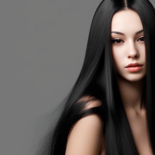  Woman with long black hair