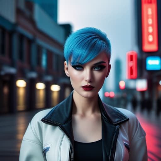  ultra realistic close up portrait ((beautiful pale cyberpunk female with heavy black eyeliner)), blue eyes, shaved side haircut, hyper detail, cinematic lighting, magic neon, dark red city, canon eos r3, nikon, f/1.4, iso 200, 1/160s, 8k, raw, unedited, symmetrical balance, in frame, 8k hyperrealistic, full body, detailed clothing, highly detailed, cinematic lighting, stunningly beautiful, intricate, sharp focus, f/1. 8, 85mm, (centered image composition), (professionally color graded), ((bright soft diffused light)), volumetric fog, trending on instagram, trending on tumblr, HDR 4K, 8K