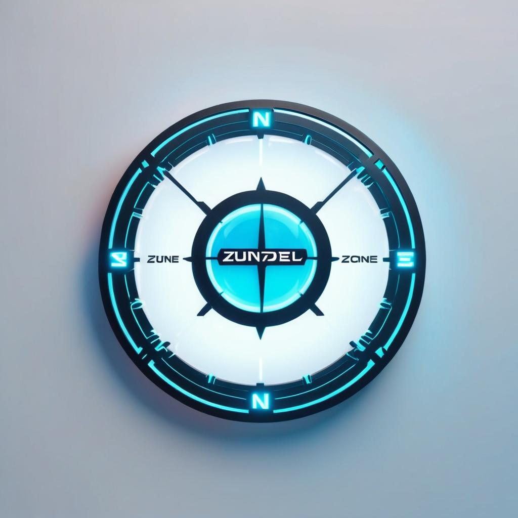  futuristic cyberpunk sign that says zundel zone and make sure the sign says zundel zone, (logo), advanced, high tech, sleek, sci fi, abstract, digital elements, metallic, neon colors, progressive