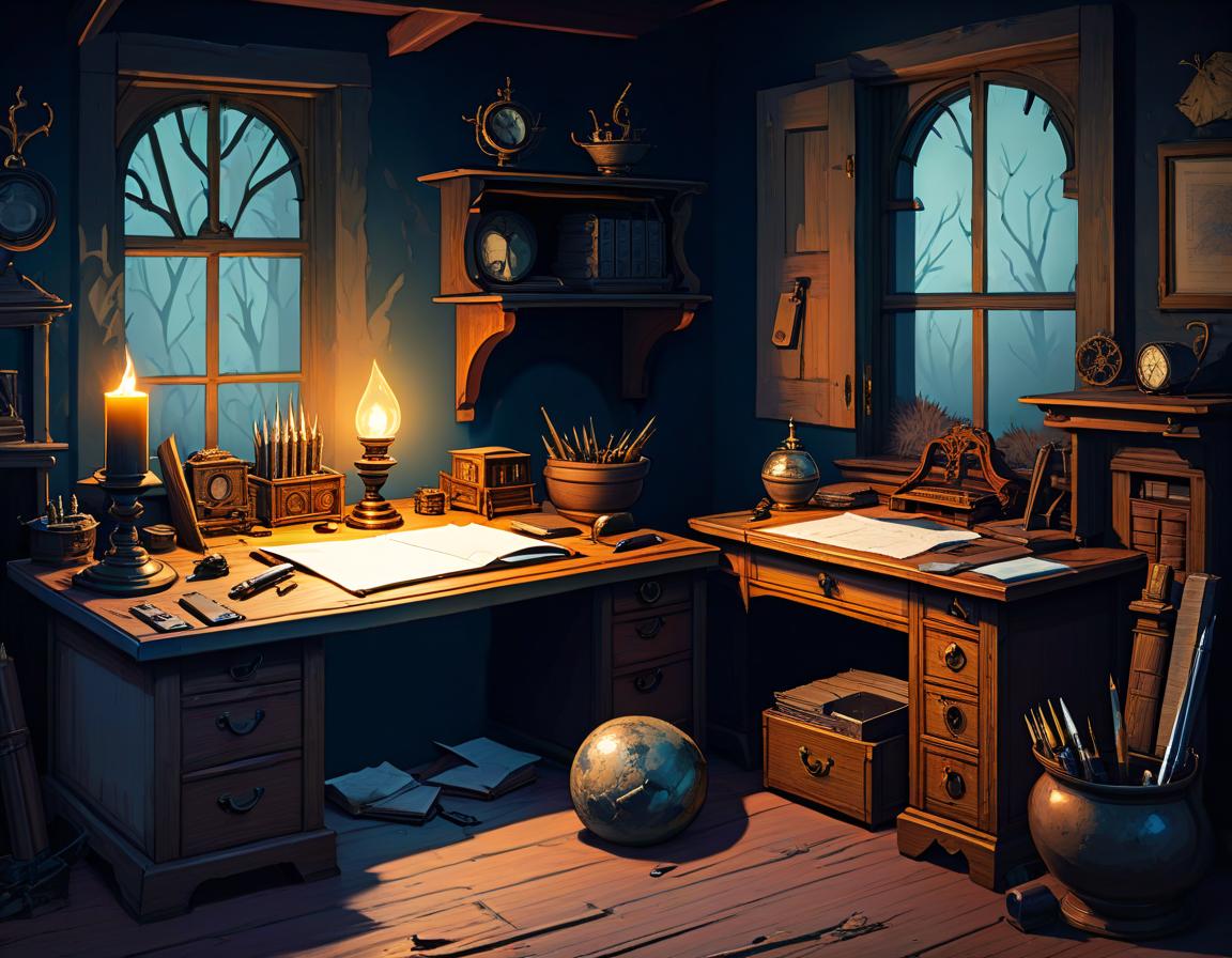  the witch's desk. close. horizontal. no witch