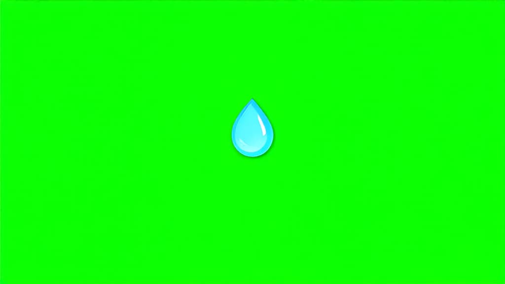  flat illustration, flaticon, (illustration:1.15), drop of water on a green background ar 16:9, [cory loftis, strobist, pascal campion :: 0.2]