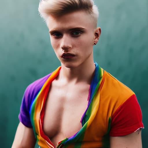 portrait+ style Russian LGBT queer twink blonde hunk dude face