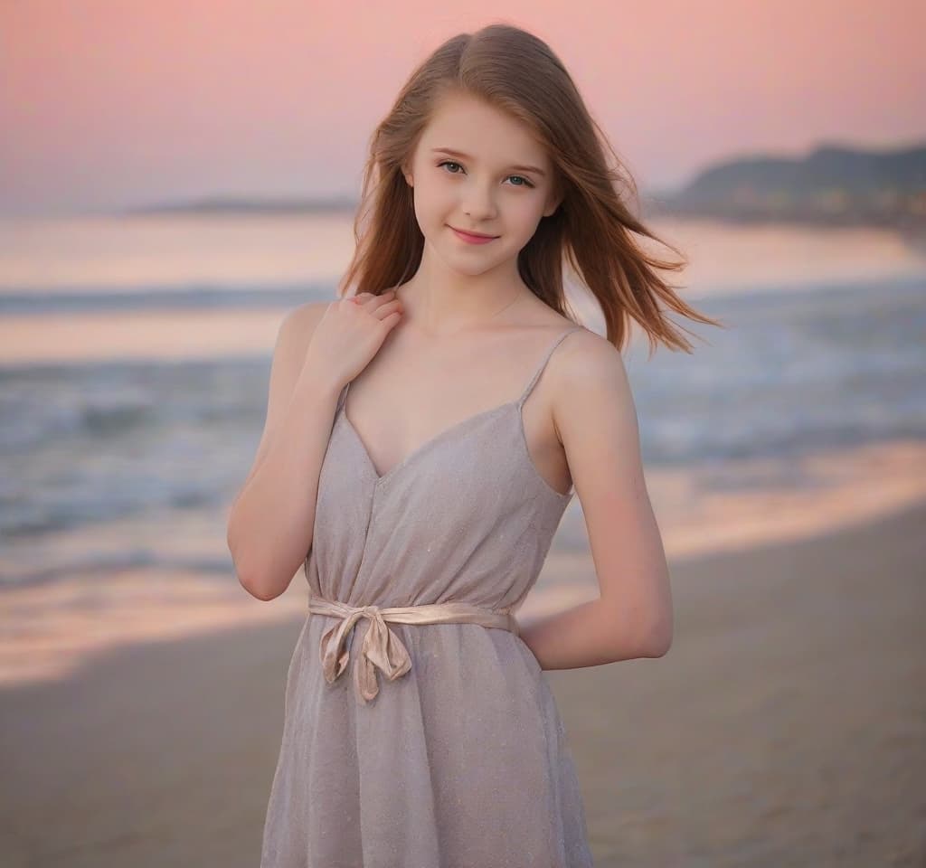  beautiful age 16 on the beach, , evening