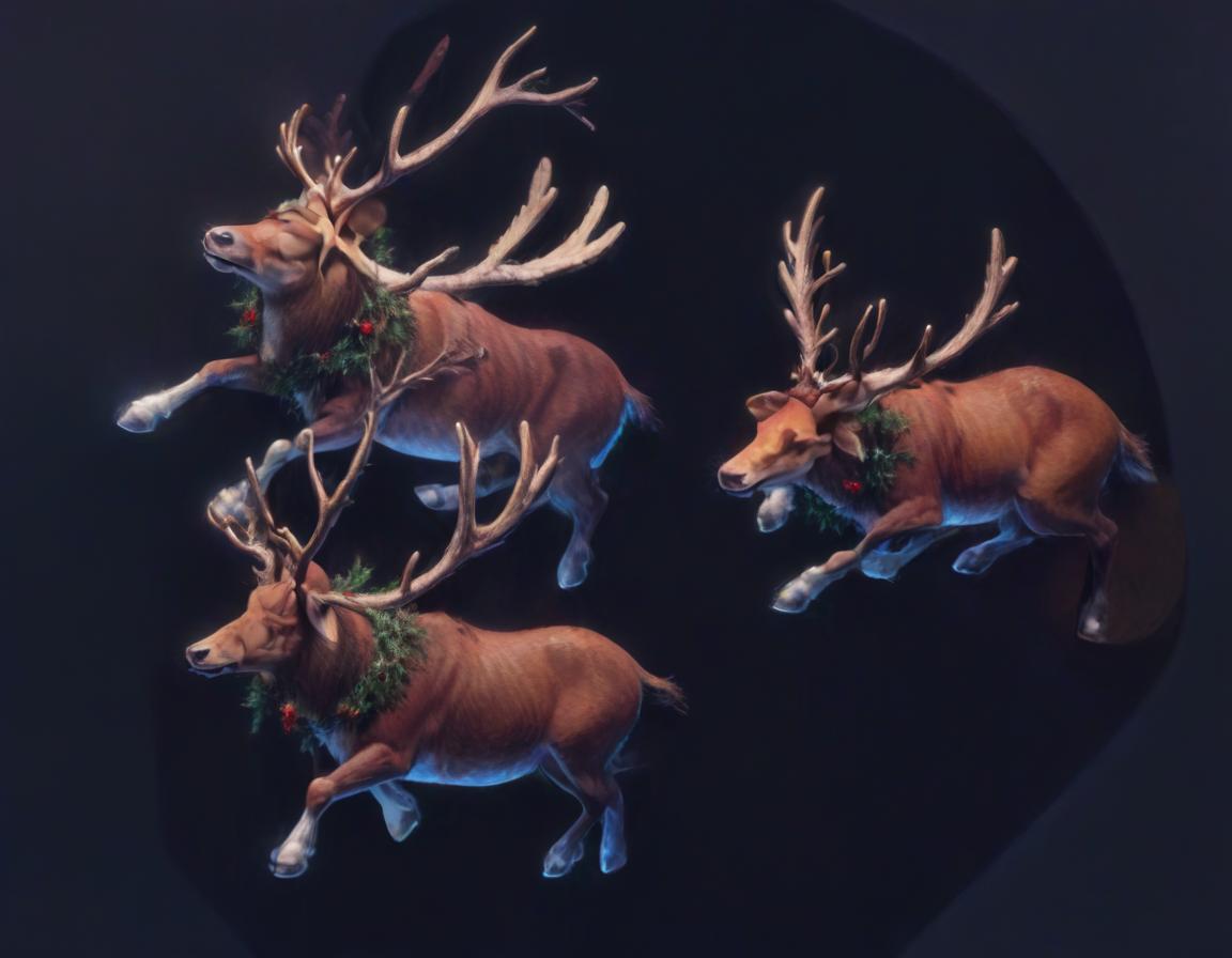  breathtaking christmas deers . award winning, professional, highly detailed, civitai