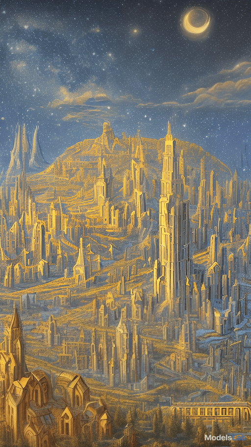 dvarchmodern hyperborea, ancient slavic cities, starry sky