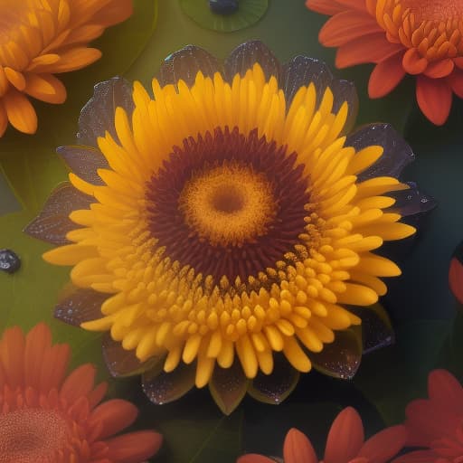  morning autumn landscape, chrysanthemum flower in dew drops, butterfly sitting on it, chinese style