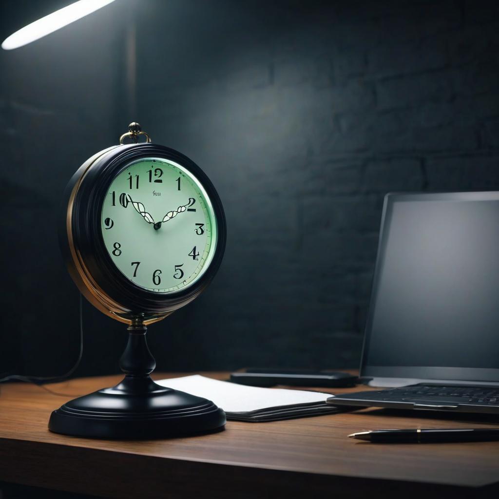  on the table in a dark room there is an electronic clock on which the time froze at 01:00, award winning, professional, highly detailed, masterpiece