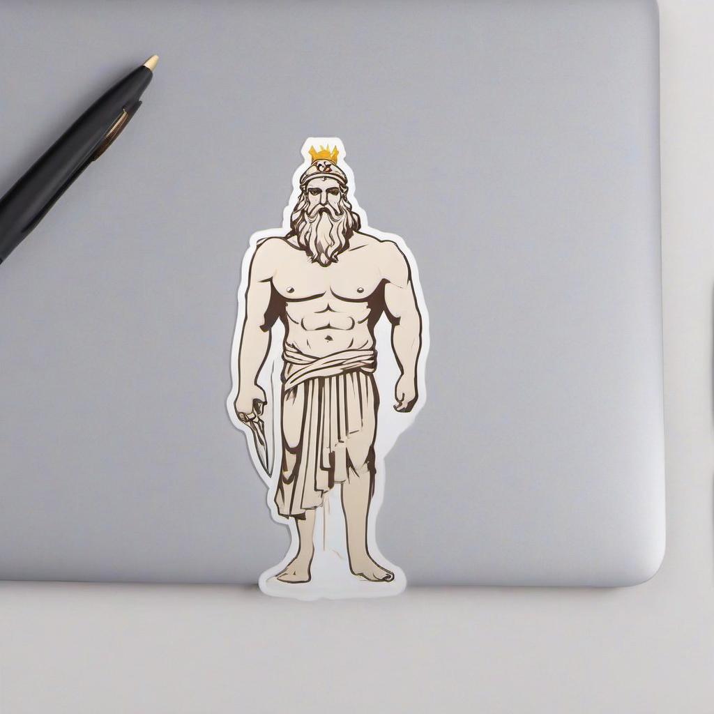  minimalist style draw the full length greek god zeus . simple, clean, uncluttered, modern, elegant, sticker