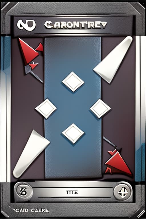  character collectible card. rectangle. patterns at the corners of the card